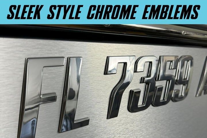 Sleek Chrome Emblem for Boat Registration Numbers